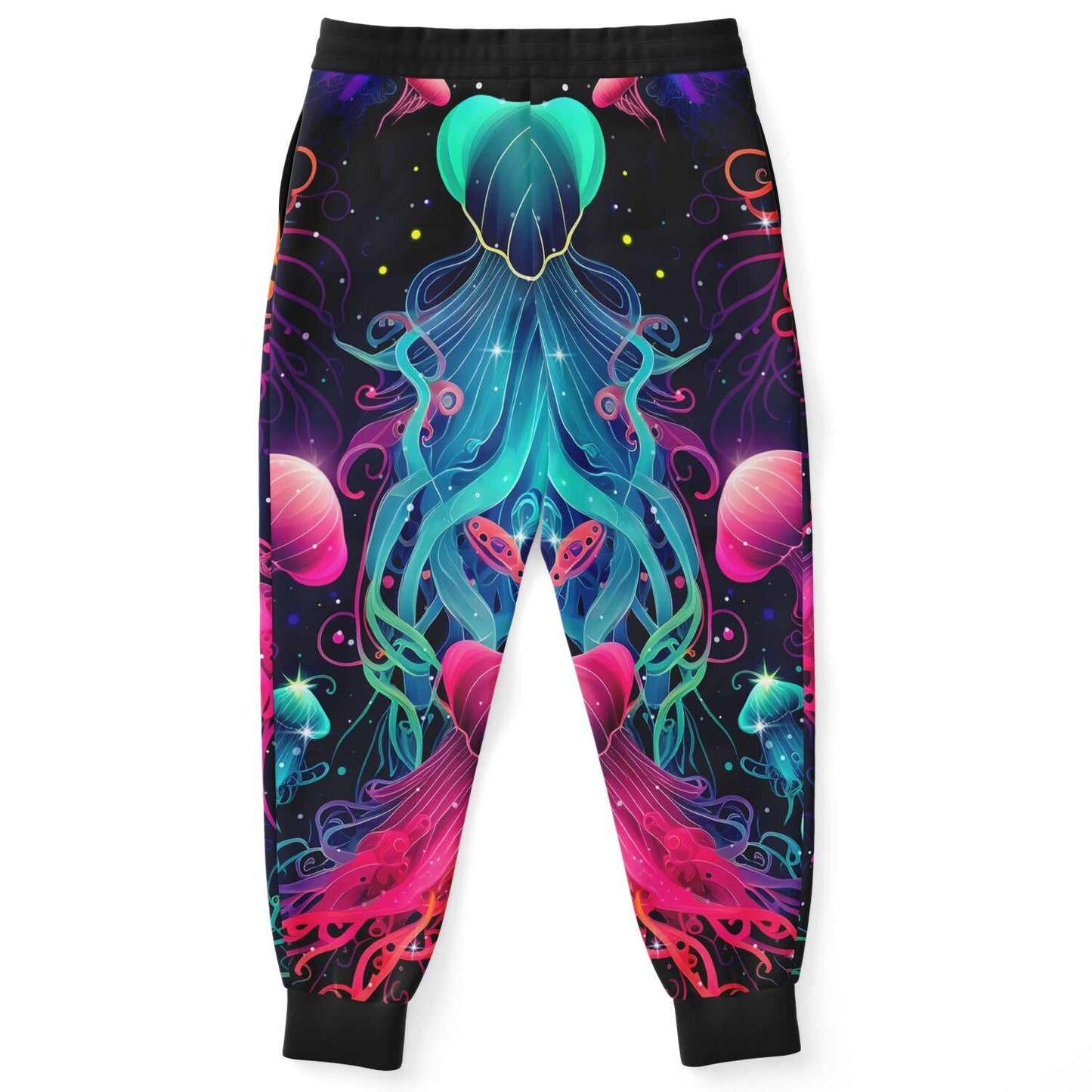 Black Glowing Bioluminescent Rave Joggers