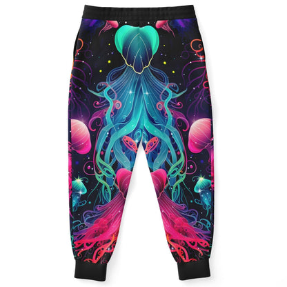 Black Glowing Bioluminescent Rave Joggers