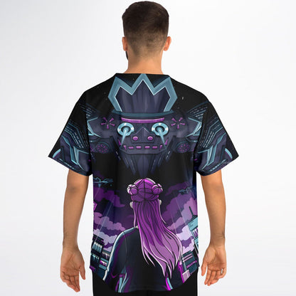 Black Purple Cosmic Starfield Rave Baseball Jersey