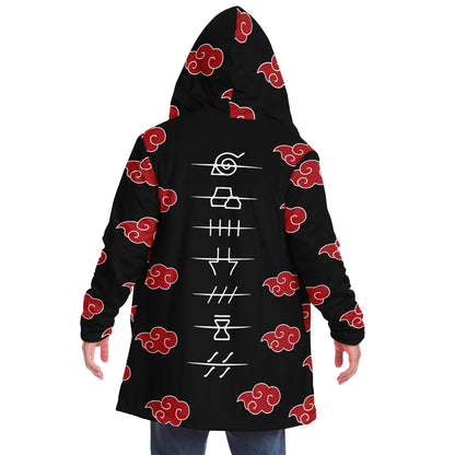Black Repeating Red Rave Cloak