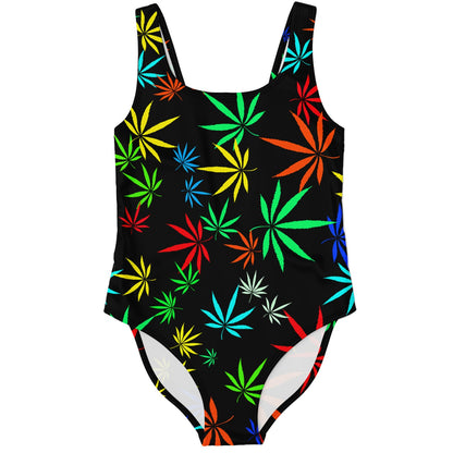 Black Cannabis Rave Swimsuit