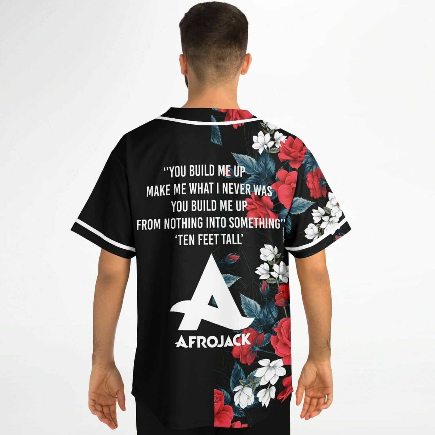 Afrojack Black Red Rose Rave Baseball Jersey