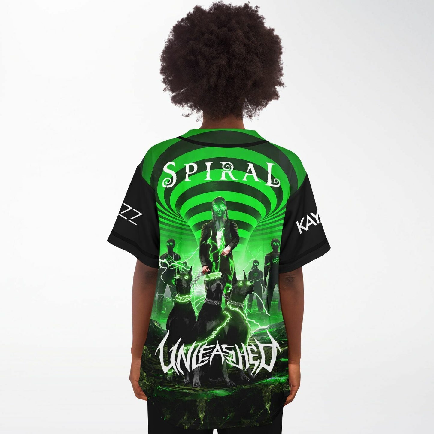 REZZ Black Green Optical Rave Baseball Jersey