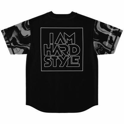 I Am Hardstyle Black Bold Vertical Rave Baseball Jersey