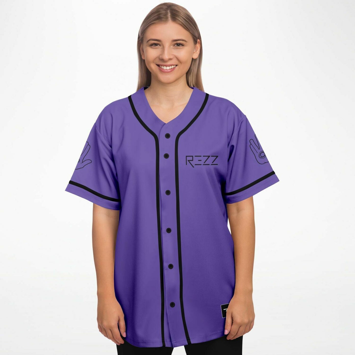 Rezz Purple Wordmark Rave Baseball Jersey
