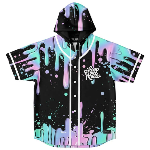 Marshmello Black Melting Rave Hooded Baseball Jersey