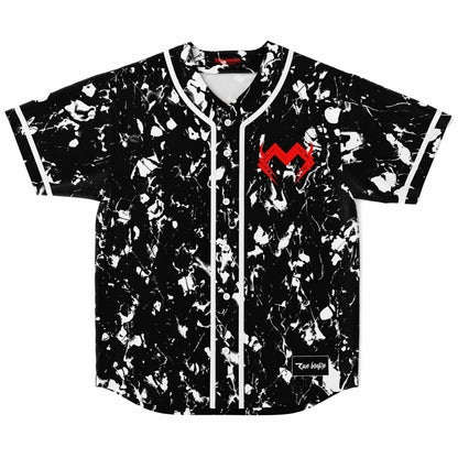 Black White Abstract Paint Rave Baseball Jersey
