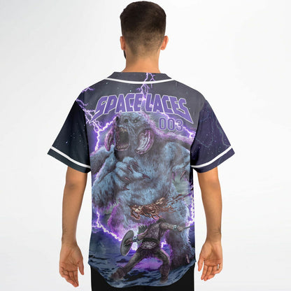 Space Laces Dark Navy Rave Baseball Jersey