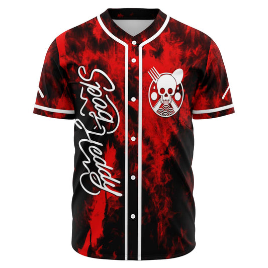 Spag Heddy Red Black Smoky Tie Rave Baseball Jersey