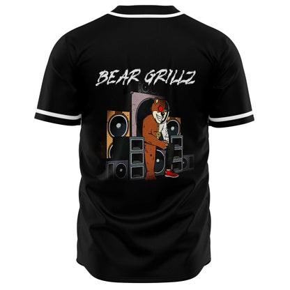 Bear Grillz Red Black Vertical ‘Demons’ Rave Baseball Jersey