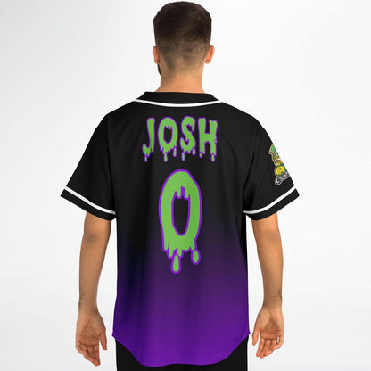 Black Purple Cartoon Green Rave Baseball Jersey