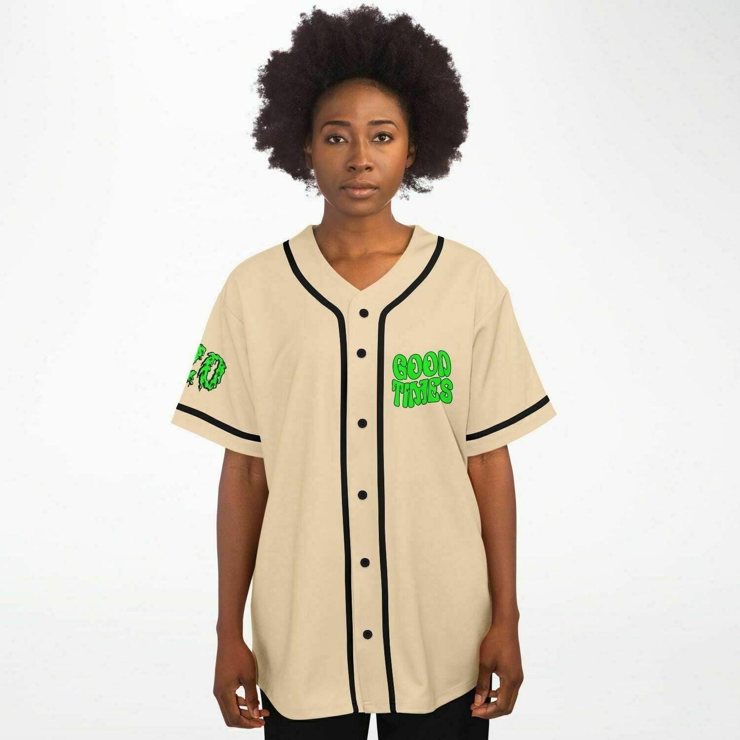 Cream Cannabis Rave Baseball Jersey