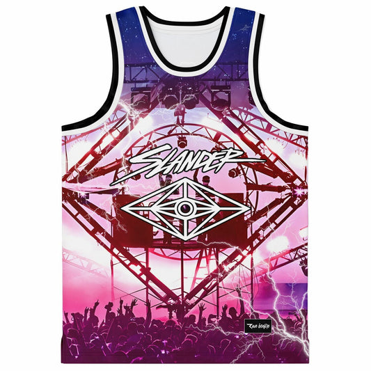 Slander Pink Photographic Concert Rave Basketball Jersey
