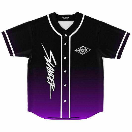 Slander Black Purple Gradient Rave Baseball Jersey