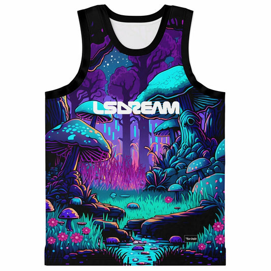 LSDREAM Purple Psychedelic Glowing Rave Basketball Jersey