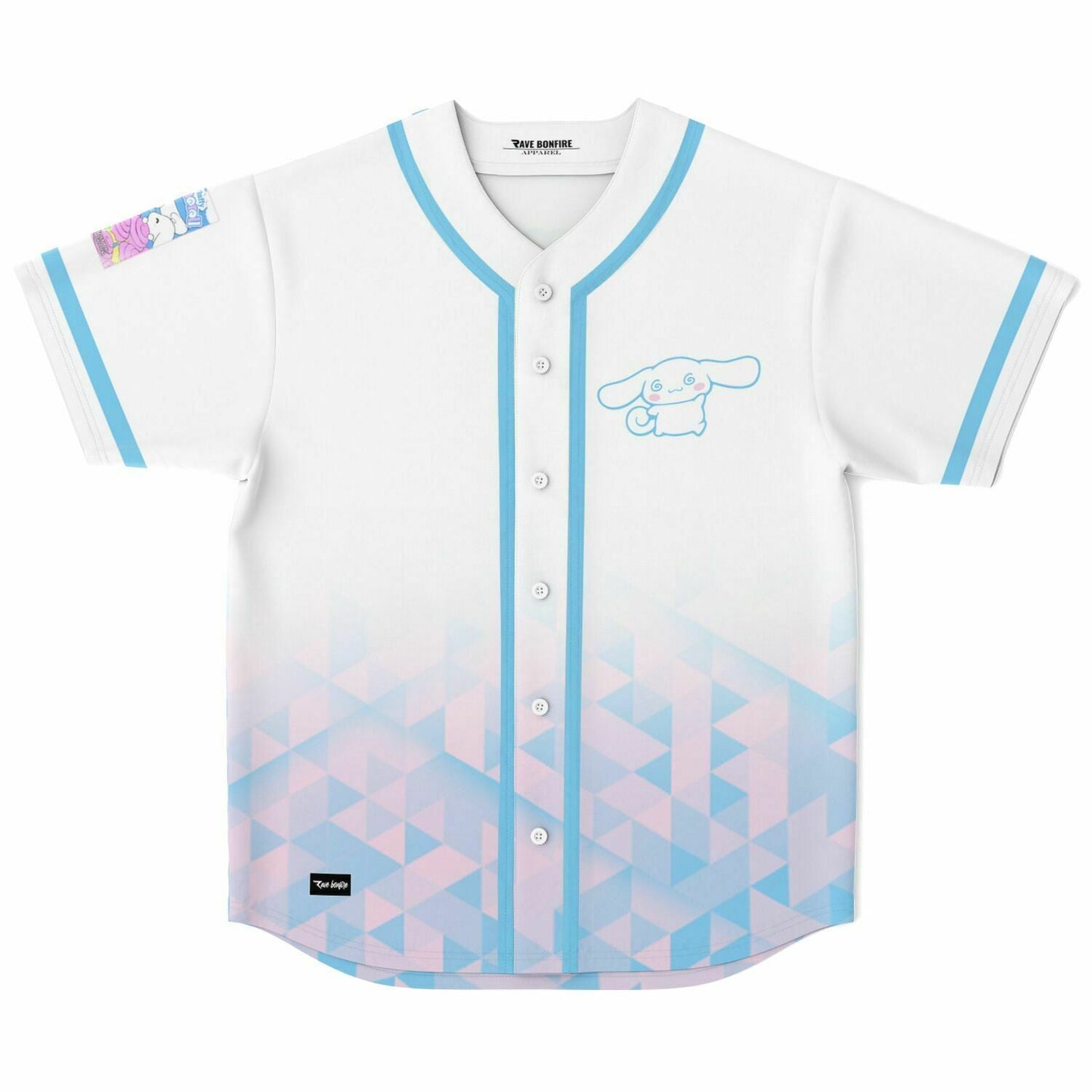 White Cartoon Long Rave Baseball Jersey
