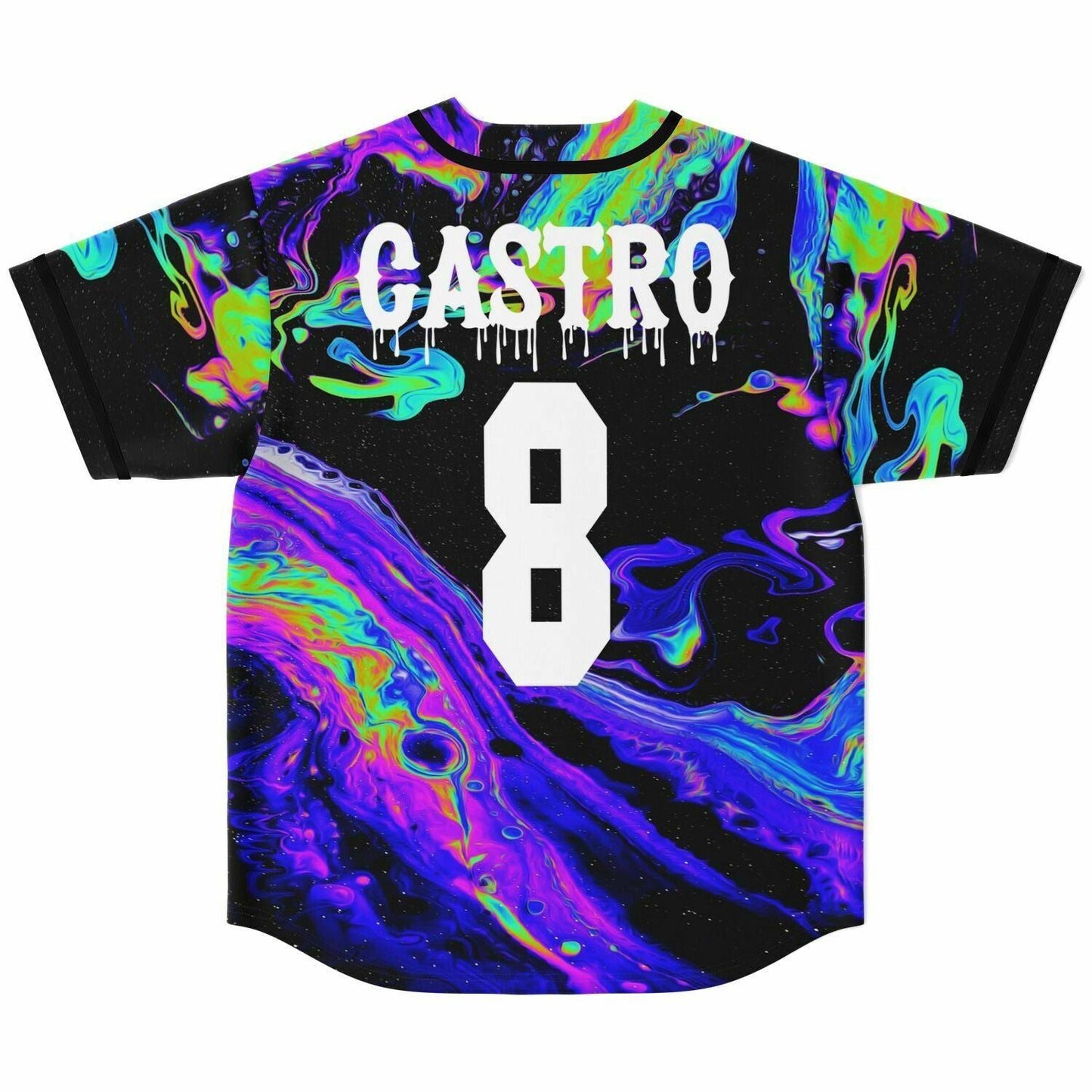 Black Liquid Oil Rave Baseball Jersey