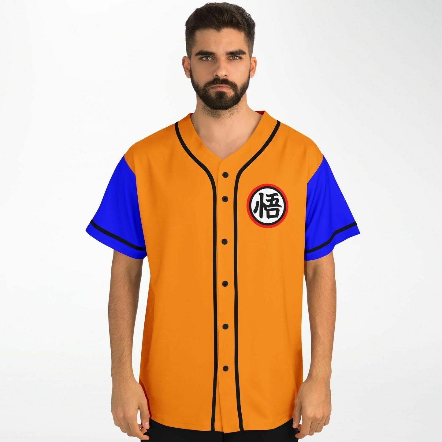 Bright Orange Dragon Ball Rave Baseball Jersey