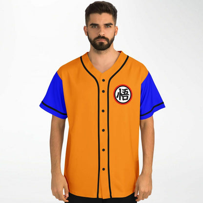 Bright Orange Dragon Ball Rave Baseball Jersey
