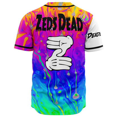 Zeds Dead Split White Psychedelic Liquid Rave Baseball Jersey