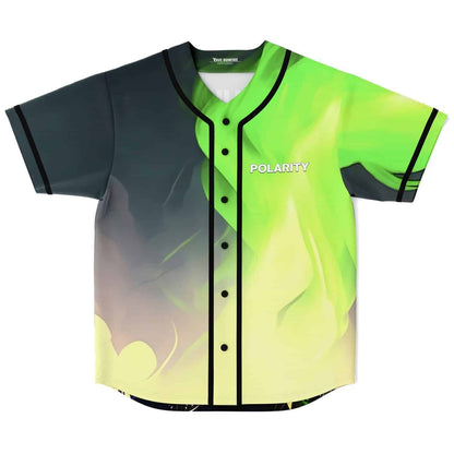 Polarity Bright Neon Green Flame Rave Baseball Jersey