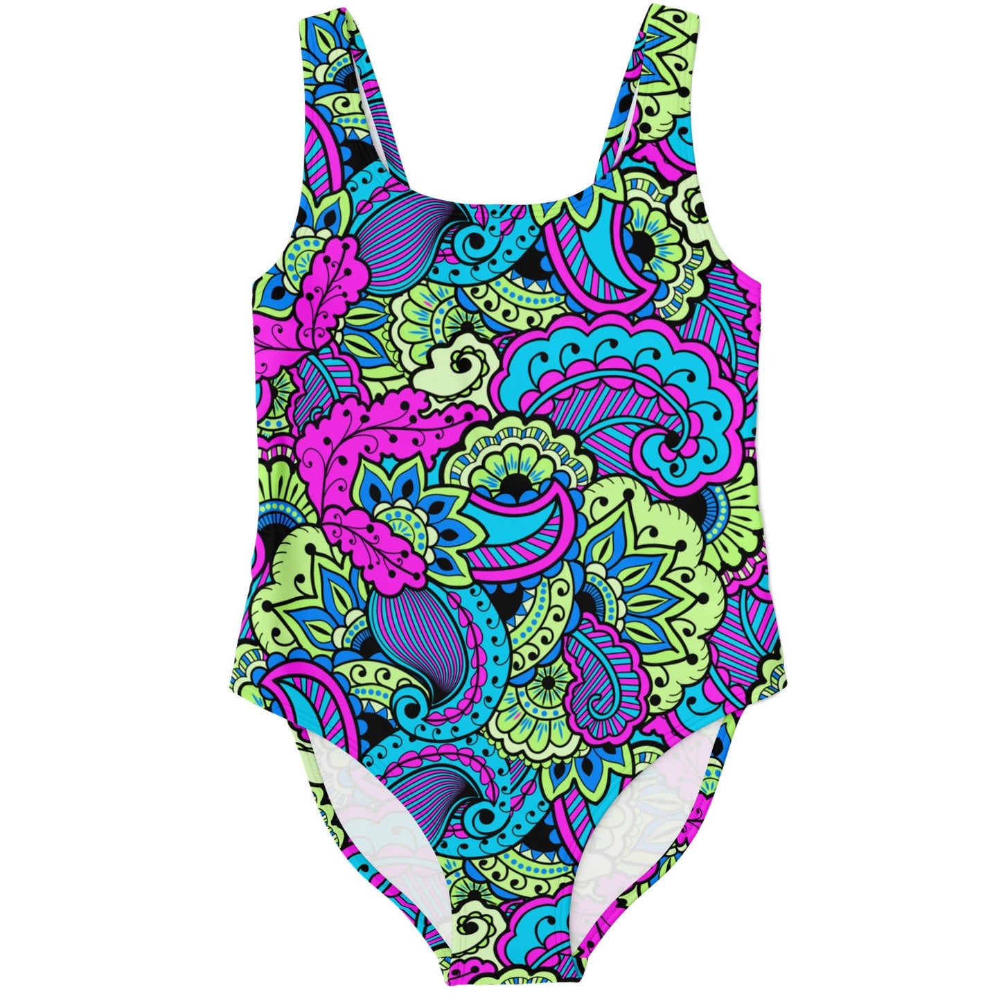Neon Paisley Floral Rave Swimsuit