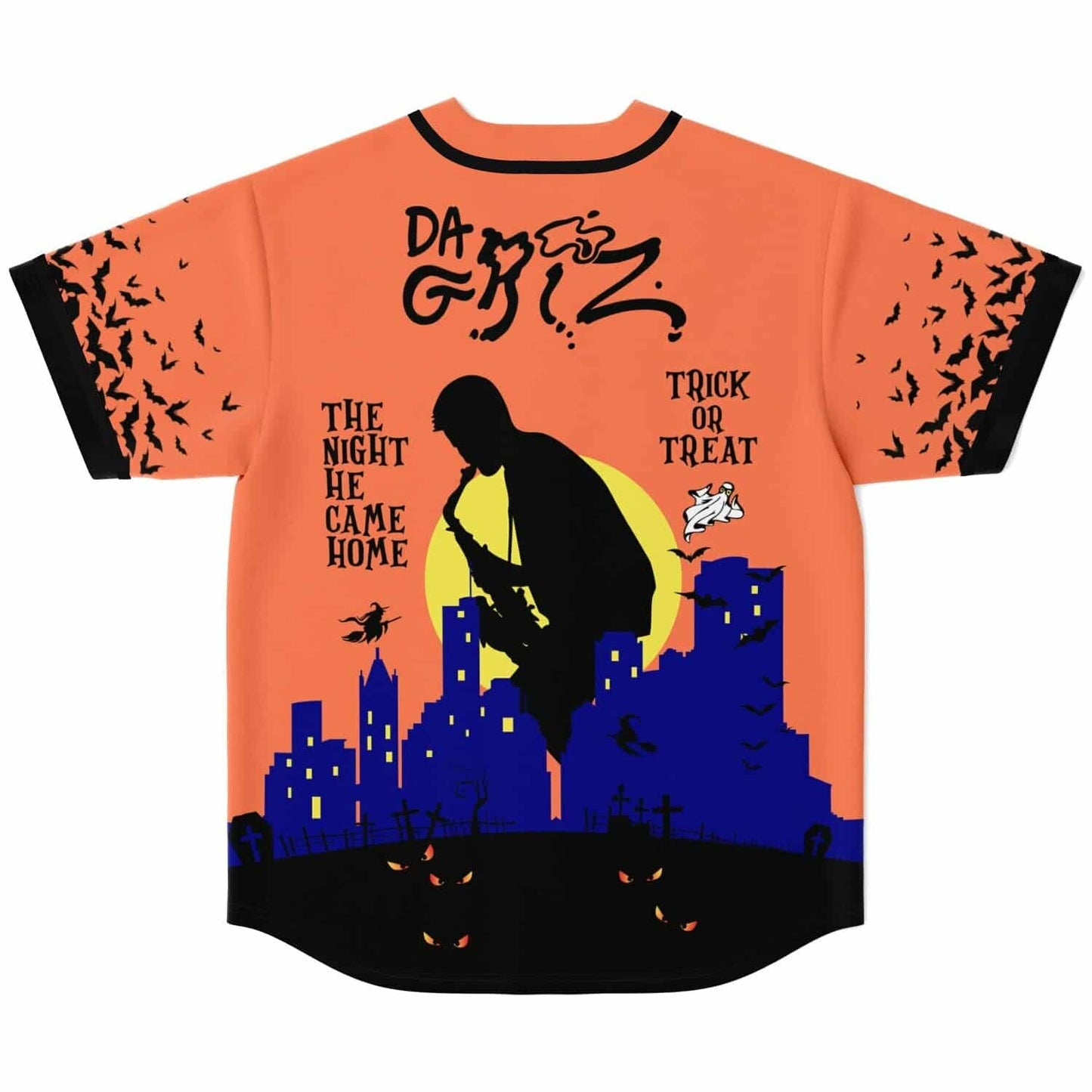 GRiZ Orange Halloween Night Rave Baseball Jersey