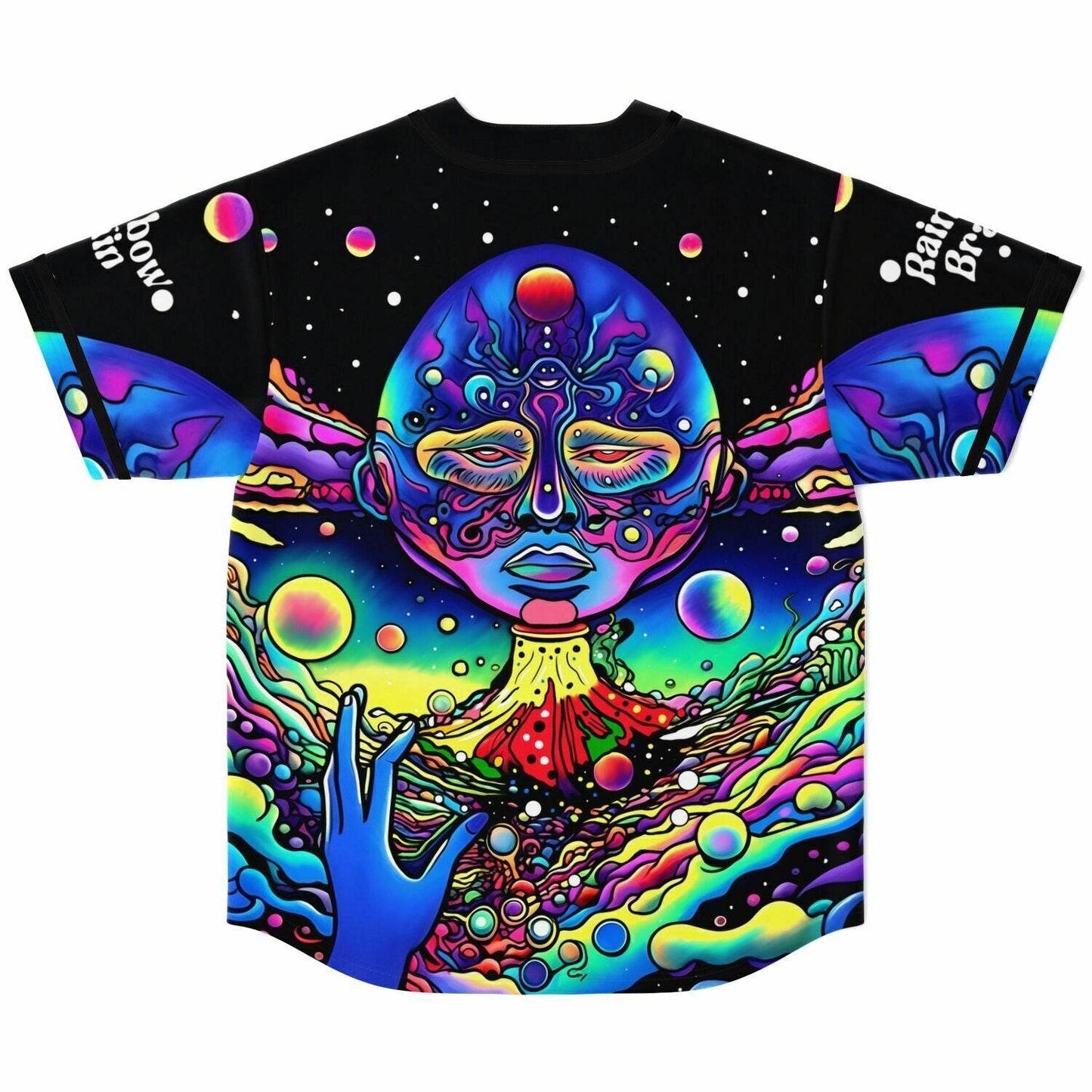 Black Psychedelic Meditating Rave Baseball Jersey