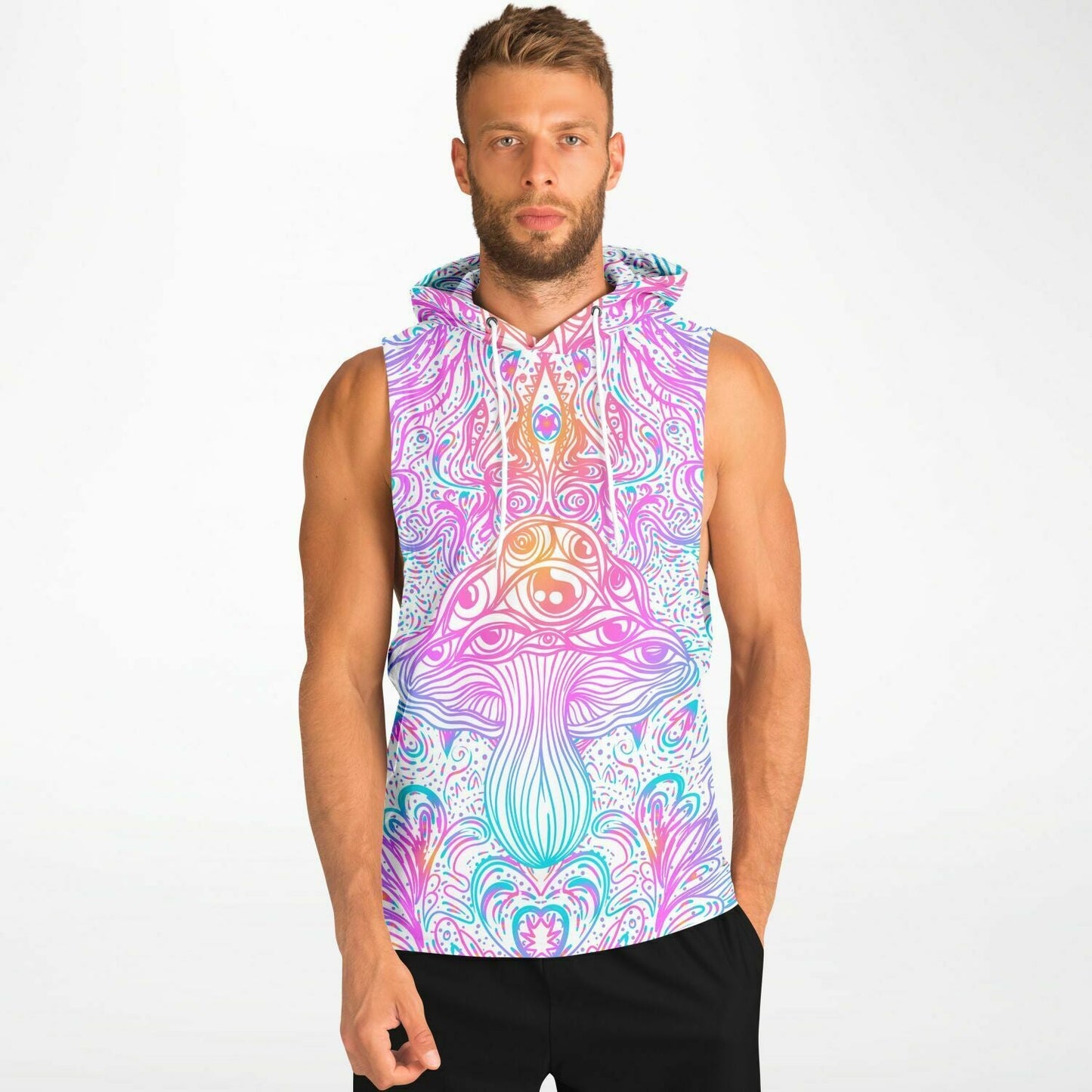 Active Mushroom Fashion Drop Armhole Hoodie