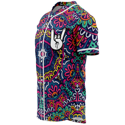 Psychedelic Mandala Rave Baseball Jersey
