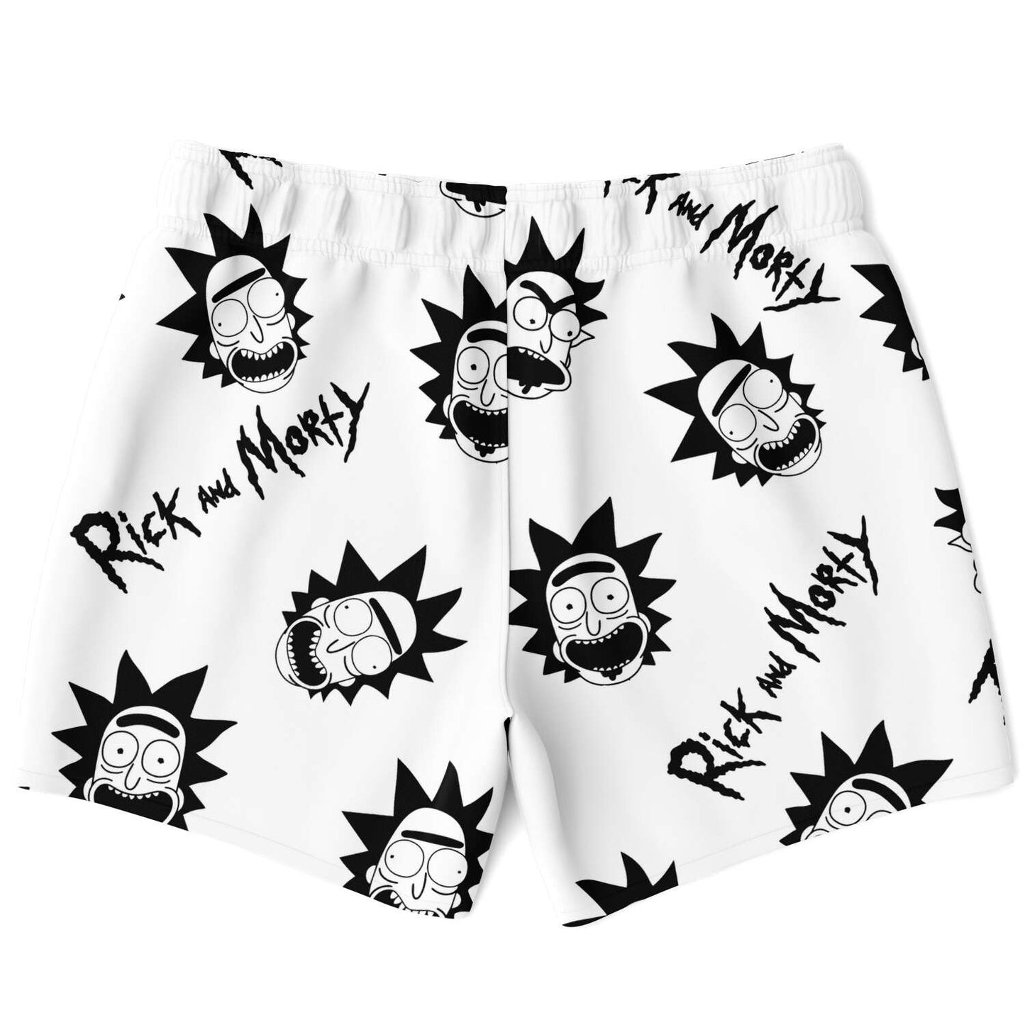 Black White Repeated Cartoon Rave Swim Trunks