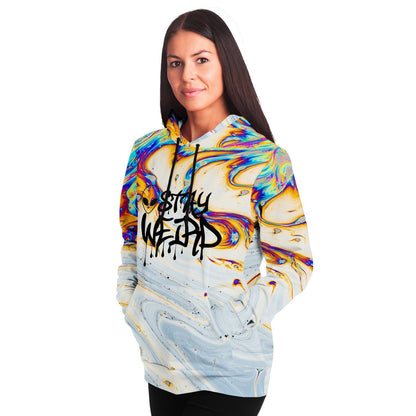 Stay Weird Rainbow Oil Slick Rave Hoodie