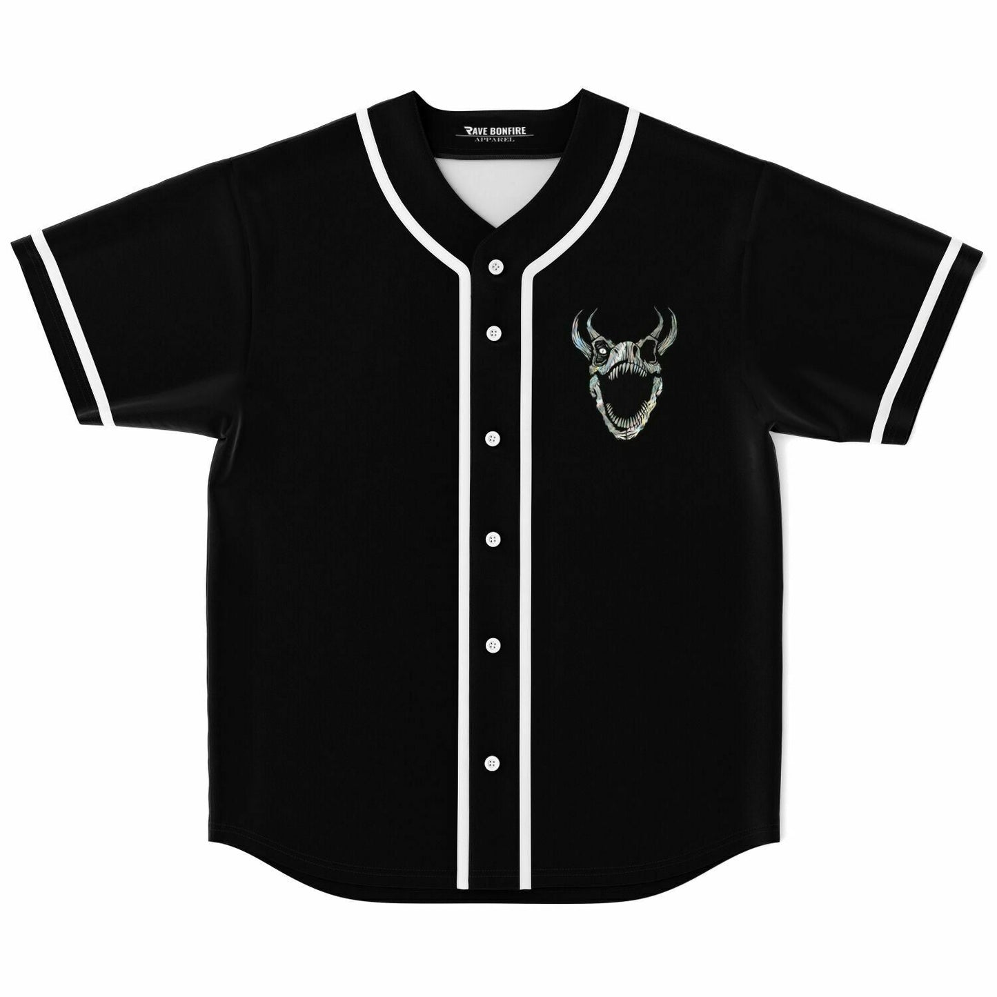 Midnight Tyrannosaurus Black Rave Baseball Jersey