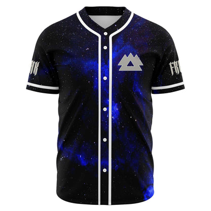 Space Jesus Black Blue Cartoon Man Rave Baseball Jersey