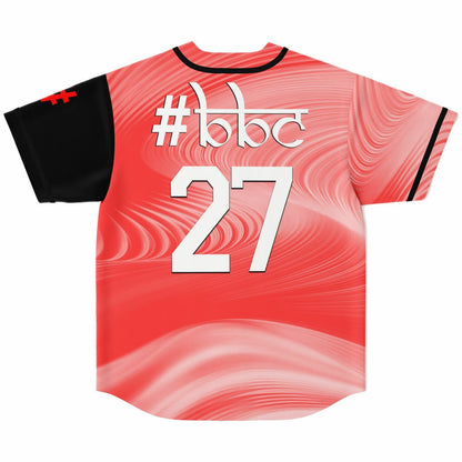 Coral Red Split — Rave Baseball Jersey