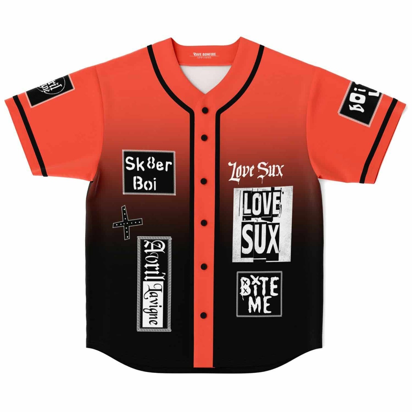 Avril Lavigne Orange Collage Grunge Rave Baseball Jersey