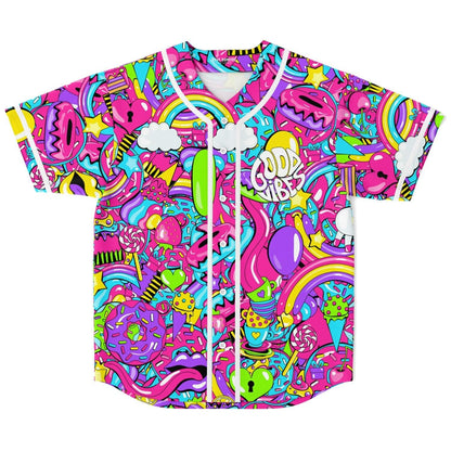 Hot Pink Dense Candy Rave Baseball Jersey