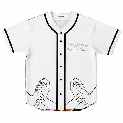 White Body Minimalist Black Rave Baseball Jersey