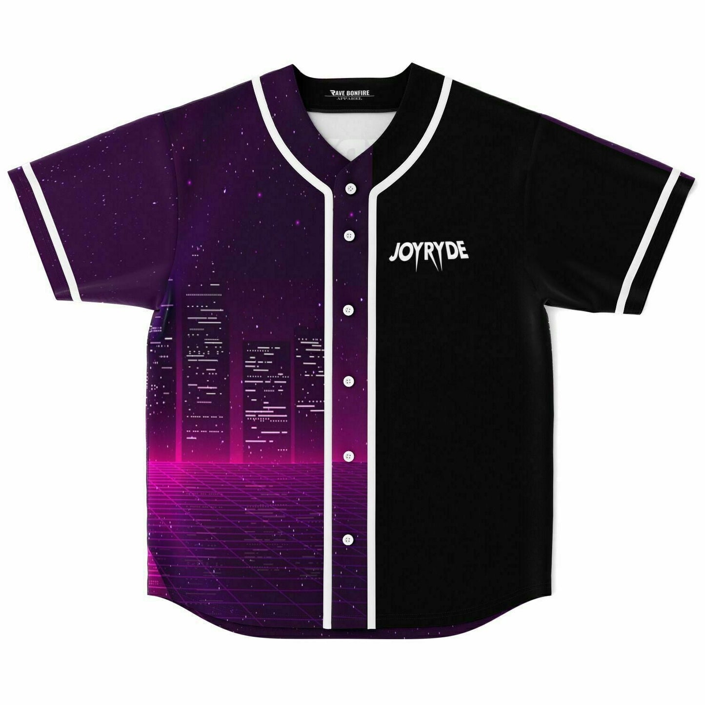 JOYRYDE Black Purple Split Rave Baseball Jersey