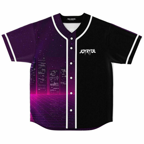 JOYRYDE Black Purple Split Rave Baseball Jersey