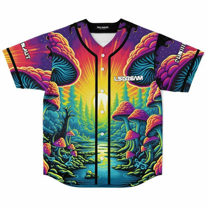 GRIZ Vivid Rainbow Psychedelic Mushroom Rave Baseball Jersey