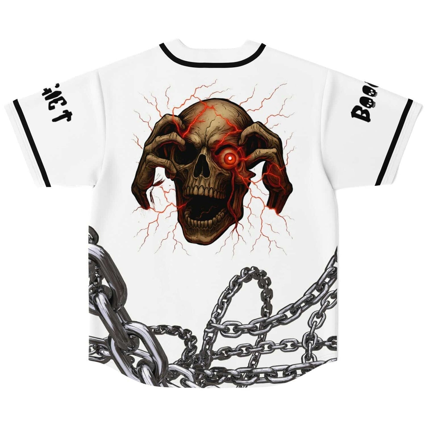 White Aged Skull Rave Baseball Jersey