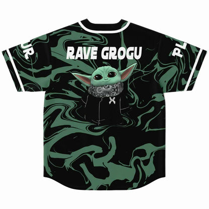 Black Sage Liquid Marble Rave Baseball Jersey