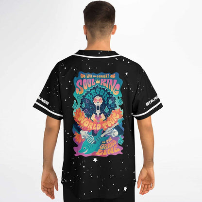 Black Starry Galaxy Rave Baseball Jersey