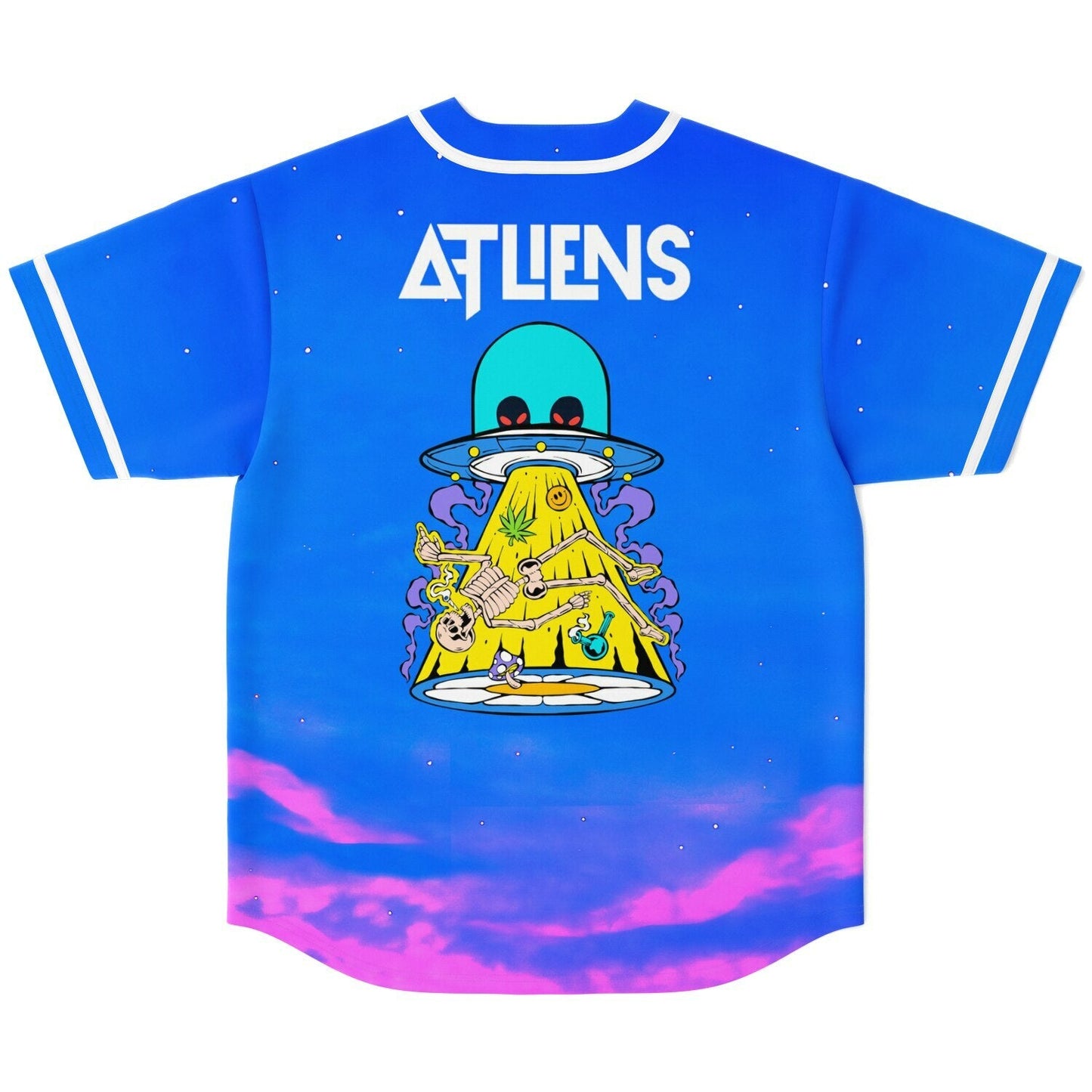 ATLiens Royal Blue Cartoon Ufo Rave Baseball Jersey