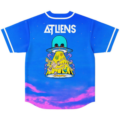 ATLiens Royal Blue Cartoon Ufo Rave Baseball Jersey