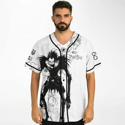 PhatBoii White Black Manga Rave Baseball Jersey