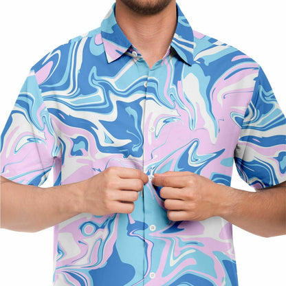 Colorful Acid trip Short Sleeve Button Down Shirt