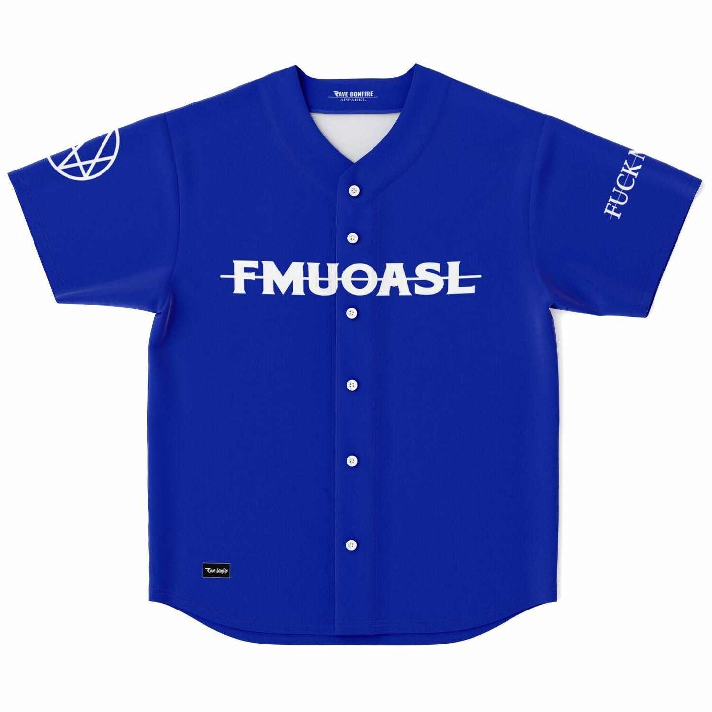Royal Blue Minimal Text Rave Baseball Jersey