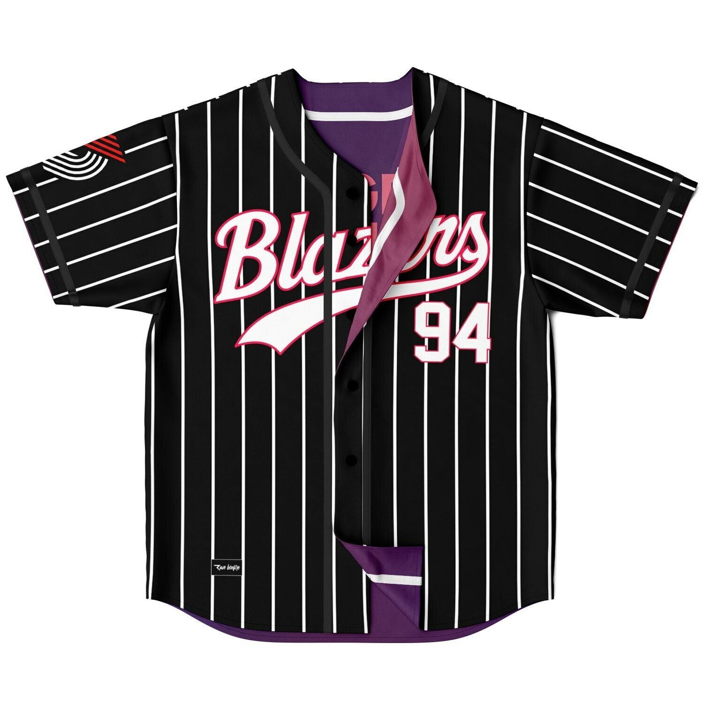 Black Pinstripe Groom Reversible Baseball Jersey